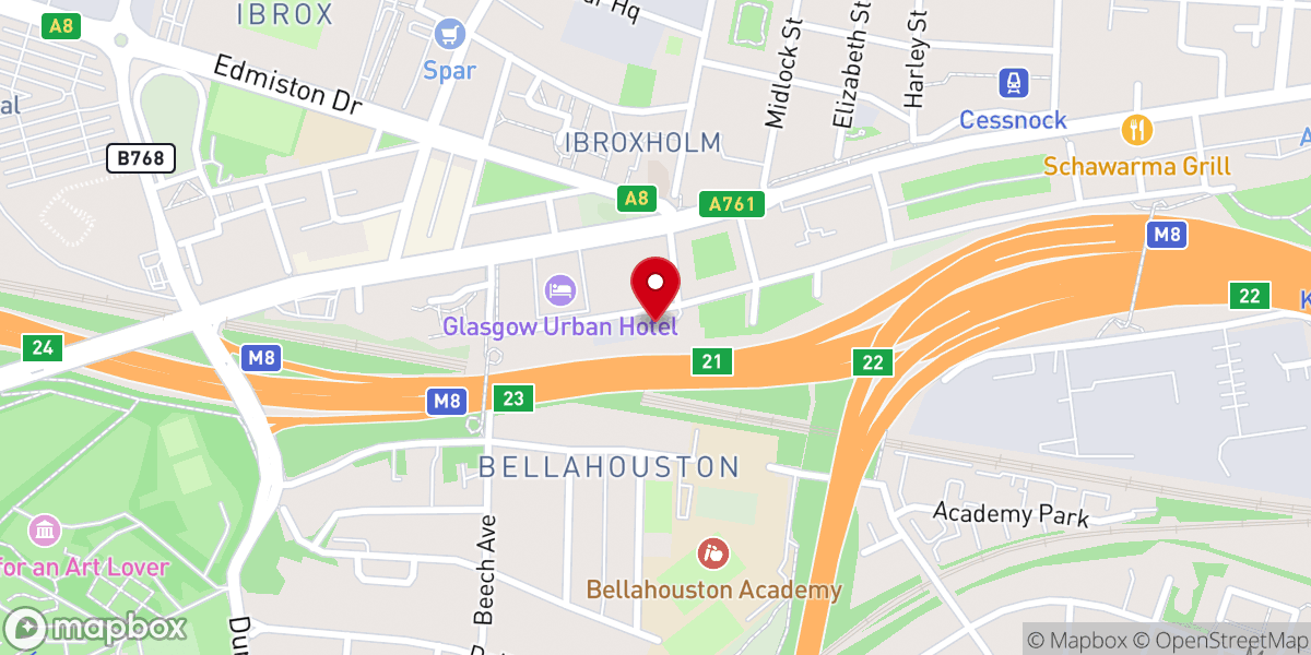 Map showing location of Ibrox Parish Church (Church Of Scotland)