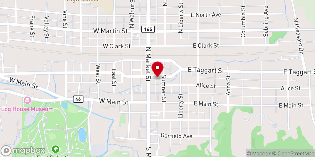 Map showing location of East Palestine Church of the Nazarene