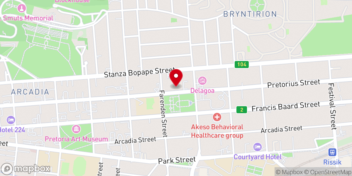 Map showing location of Christ Church Arcadia