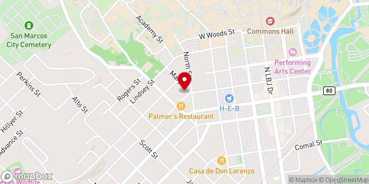 Map showing location of First Presbyterian Church
