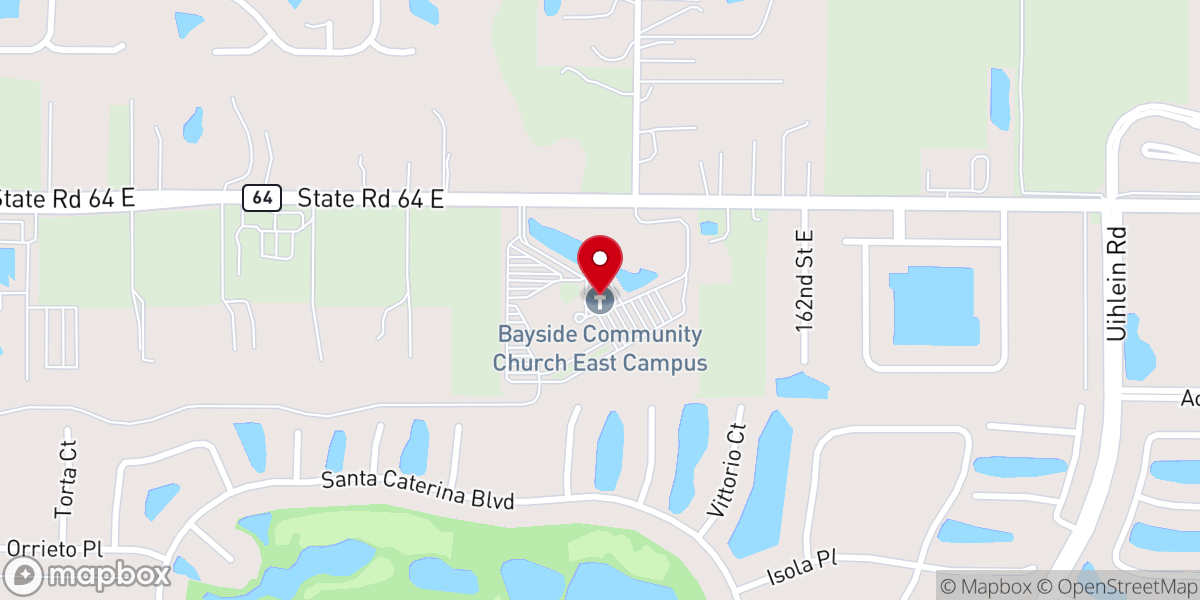 Map showing location of Bayside Community Church East Campus