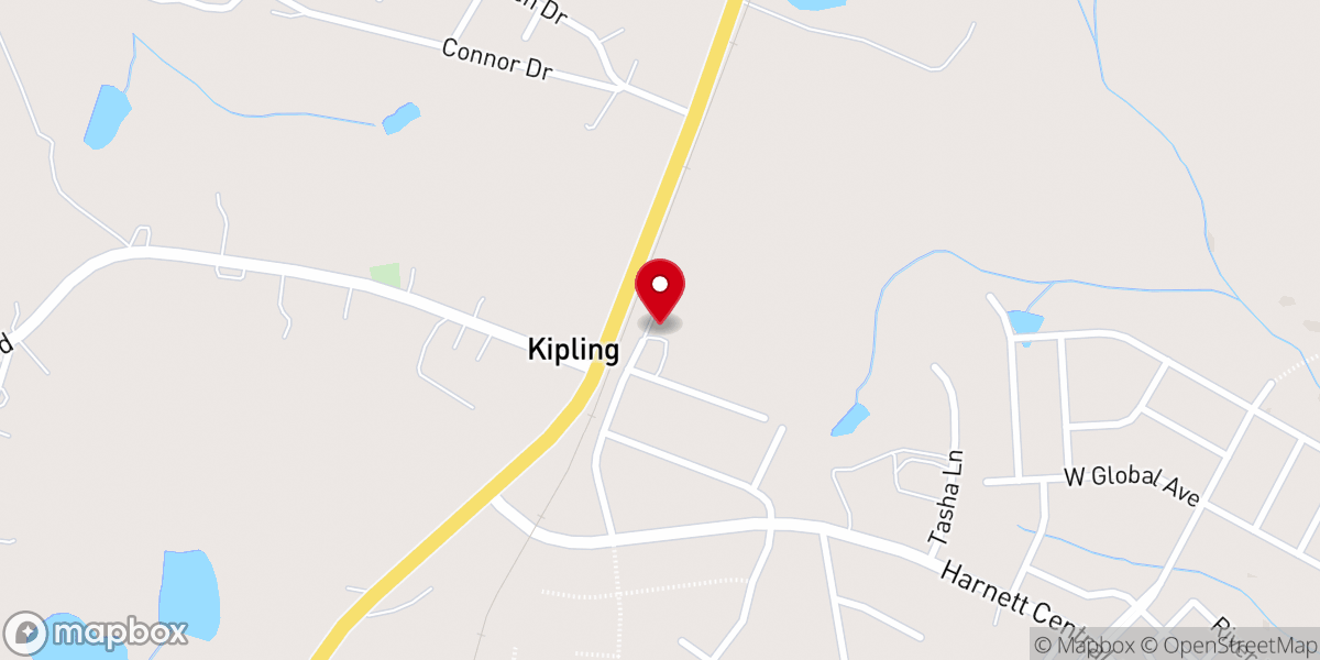 Map showing location of Kipling United Methodist Church