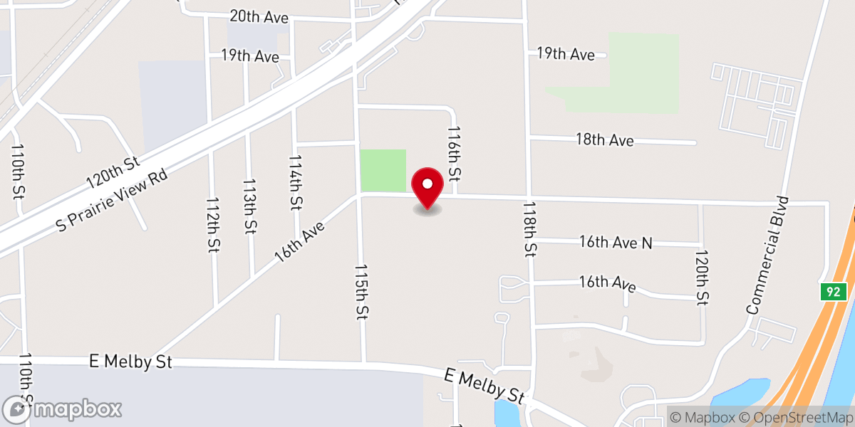 Map showing location of Grace Baptist Church