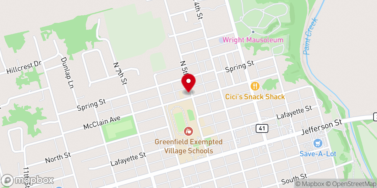 Map showing location of Church of Christ in Christian Union