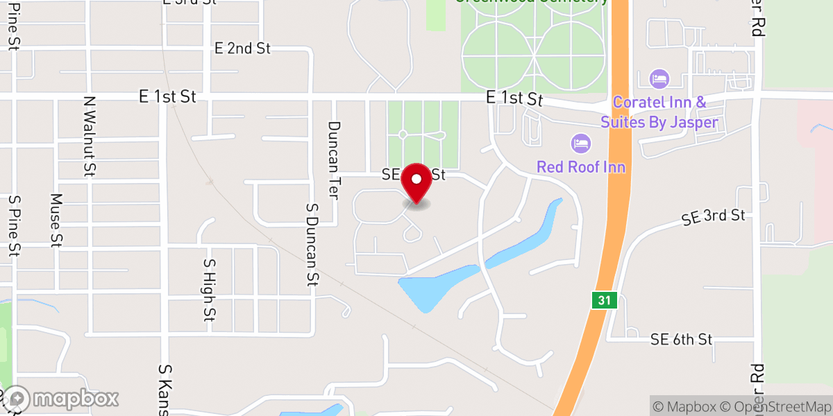 Map showing location of Kansas Christian Home (KCH)