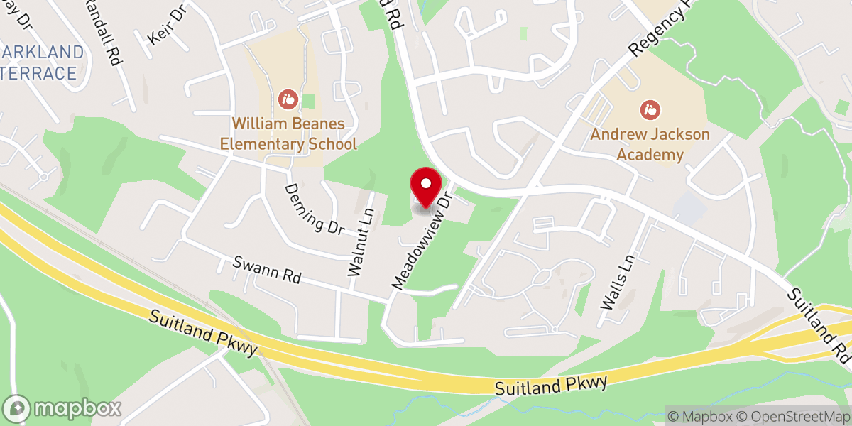 Map showing location of New Birth Christian Church