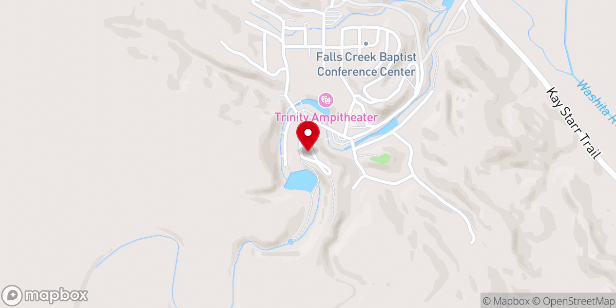 Map showing location of FBC Clinton Falls Creek Cabin