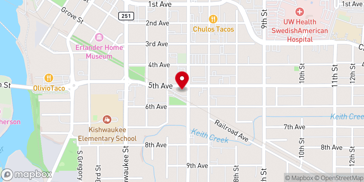 Map showing location of Zion Lutheran Church