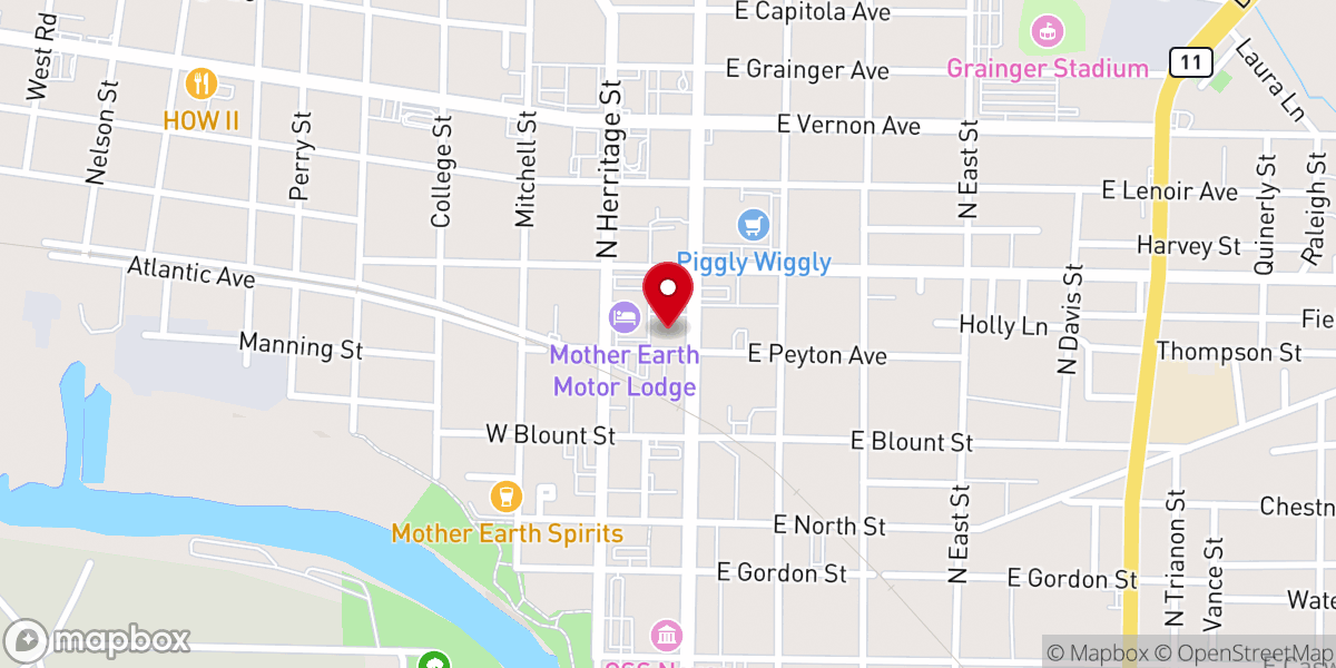 Map showing location of Queen Street United Methodist Church
