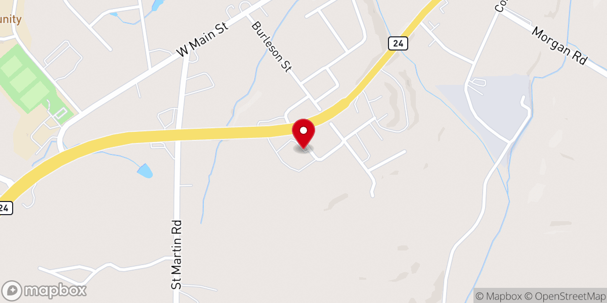 Map showing location of Albemarle First Assembly