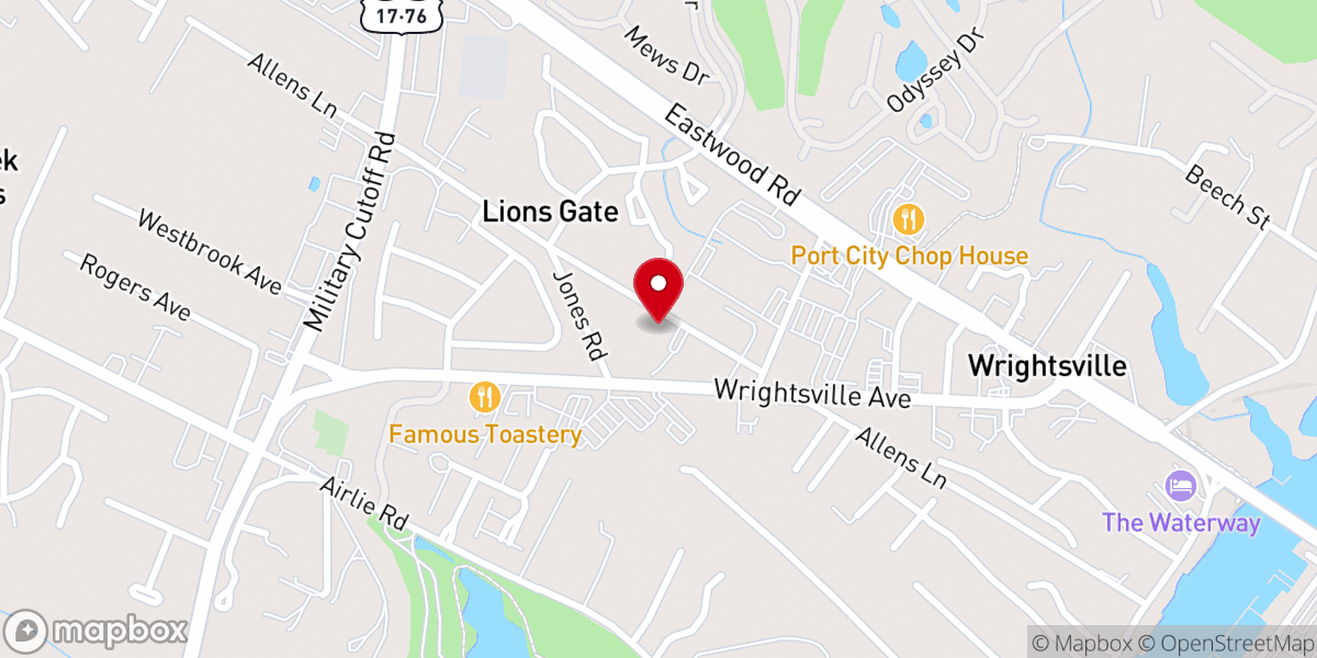Map showing location of Wrightsville Manor