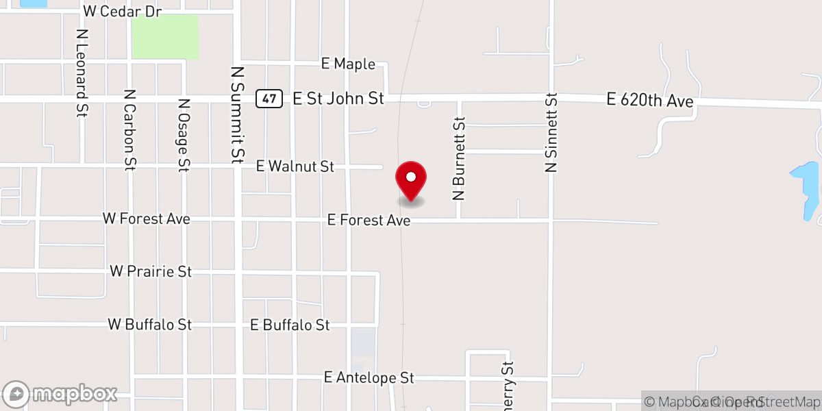 Map showing location of Beulah Community Church
