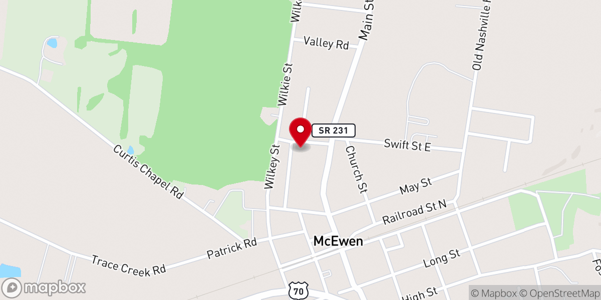 Map showing location of Immanuel Baptist Church