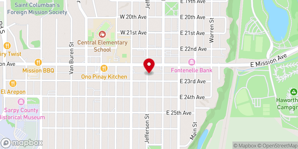 Map showing location of New Beginnings Worship Center