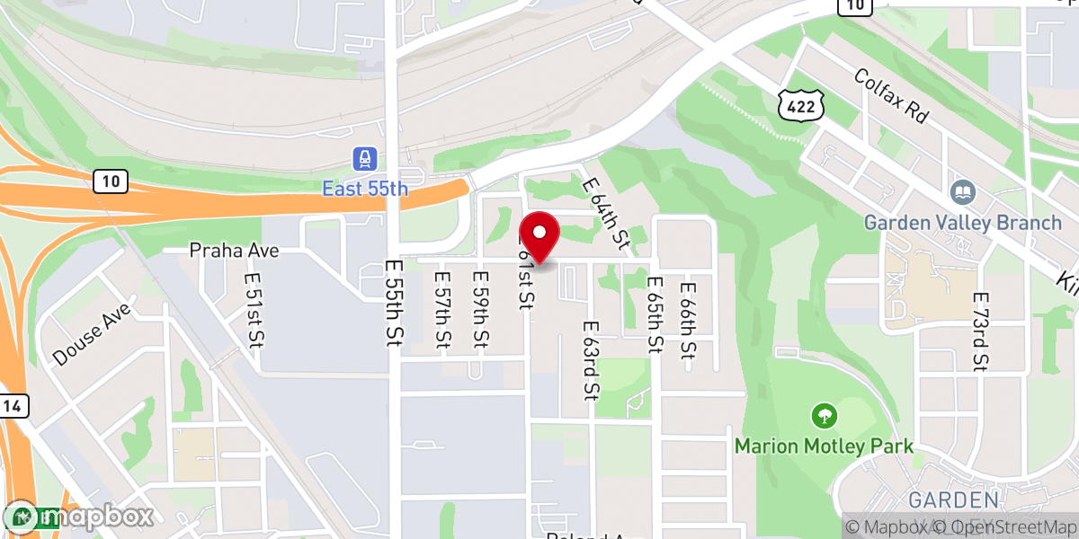 Map showing location of Elizabeth Baptist Church