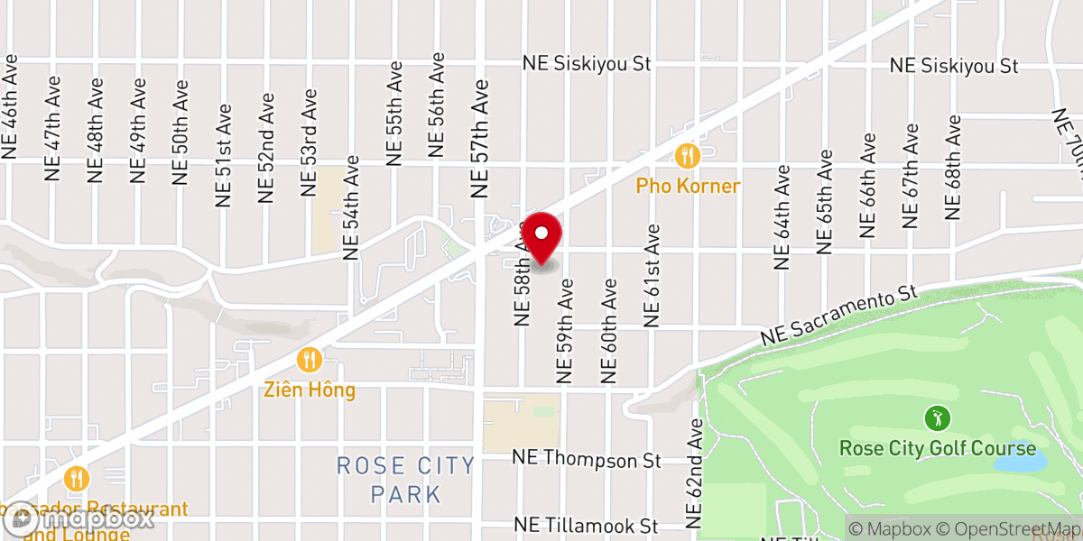 Map showing location of Rose City Park United Methodist Church