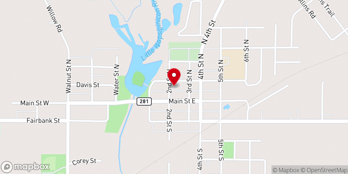 Map showing location of Fairbank United Methodist Church
