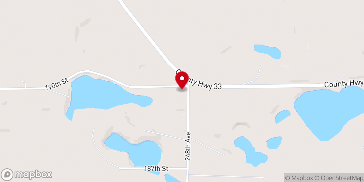 Map showing location of Swan Lake Lutheran Church