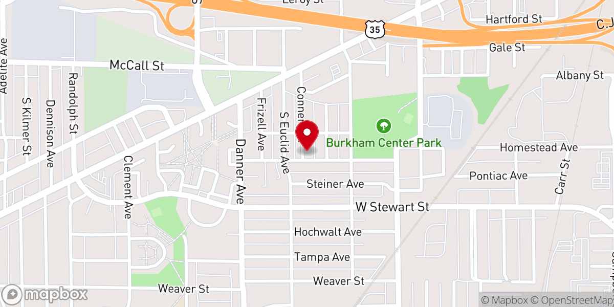 Map showing location of Potter's House Dayton International Ministries