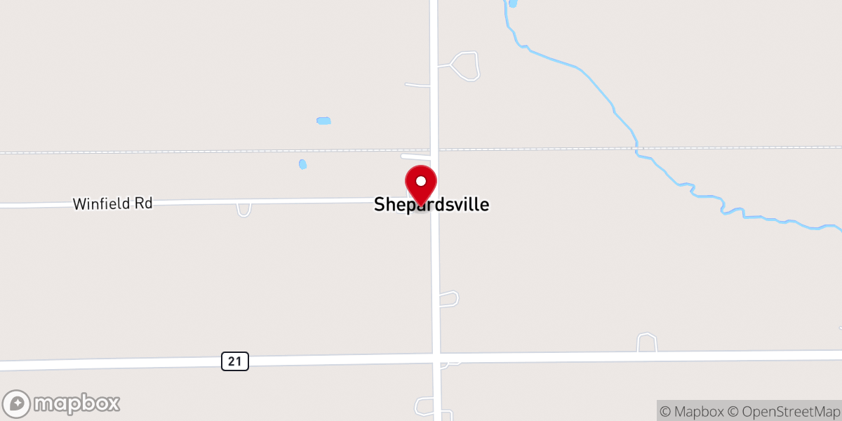 Map showing location of Shepardsville Methodist Church