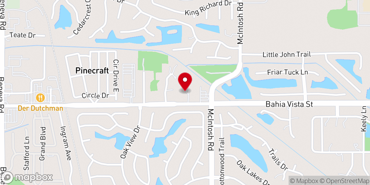 Map showing location of Community Bible Chapel