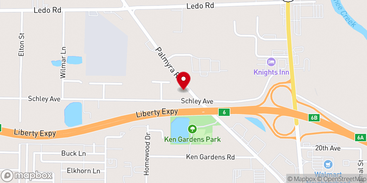 Map showing location of Liberty Parkway Church of God