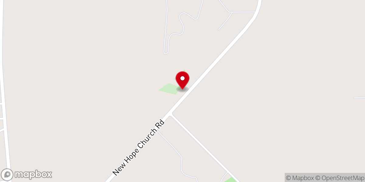 Map showing location of New Hope Church