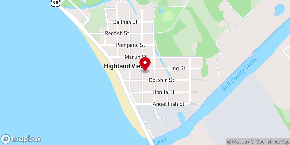 Map showing location of Highland View Baptist Church, Port St. Joe, FL USA