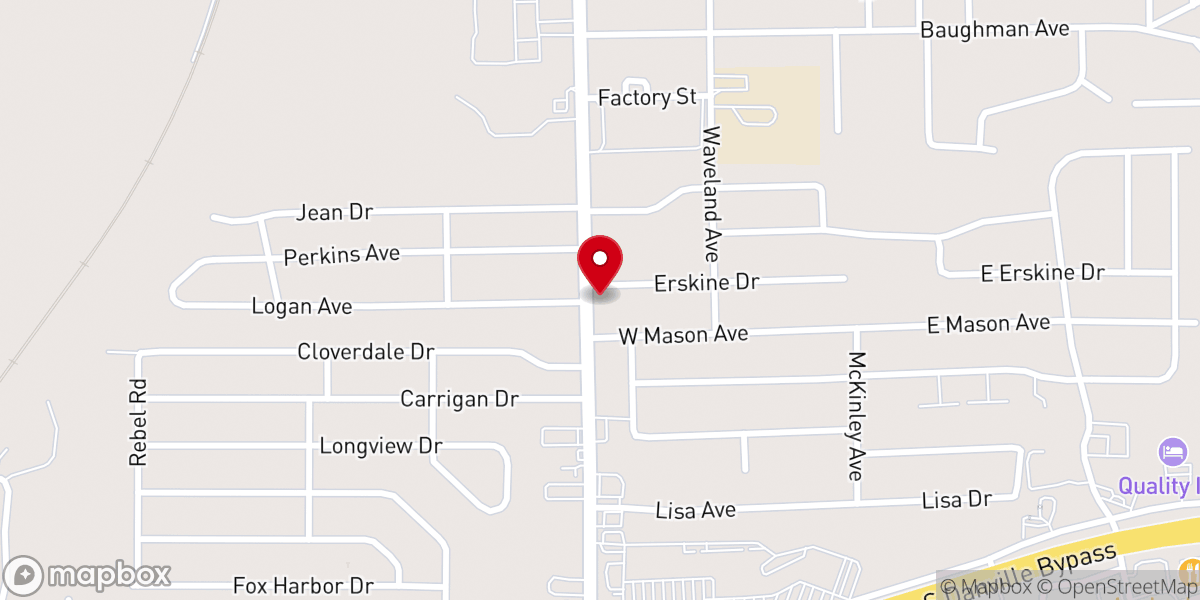 Map showing location of Unity Baptist Church