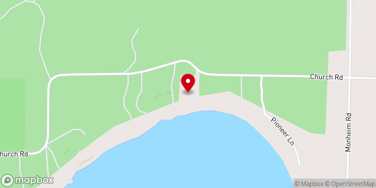 Map showing location of Pioneer Lake Lutheran