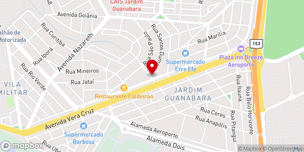 Map showing location of Igreja Batista Jardim Guanabara