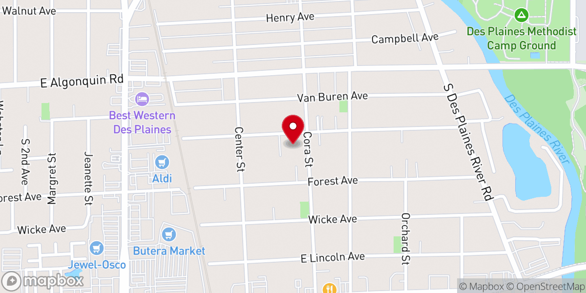 Map showing location of Hahna Korean Presbyterian Church