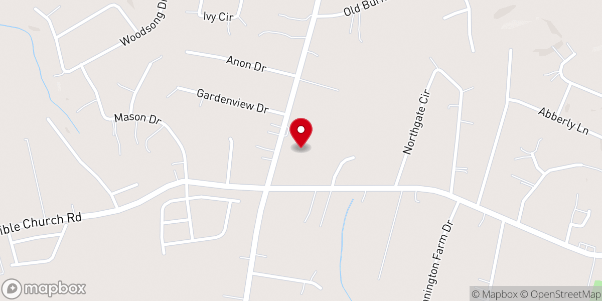 Map showing location of Unity Presbyterian Church