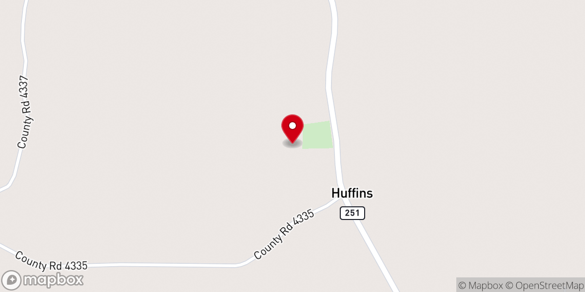 Map showing location of Huffines Baptist Church
