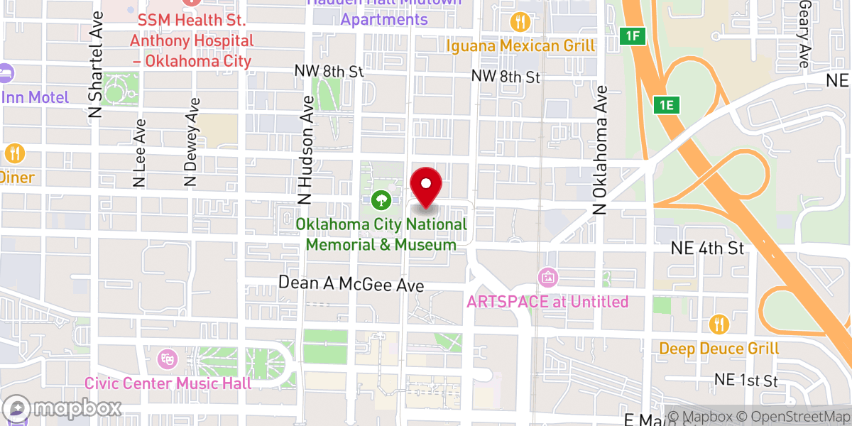 Map showing location of First Church