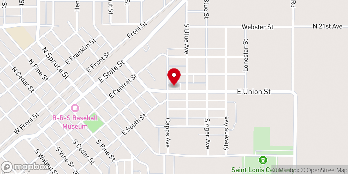Map showing location of St. Louis Catholic School