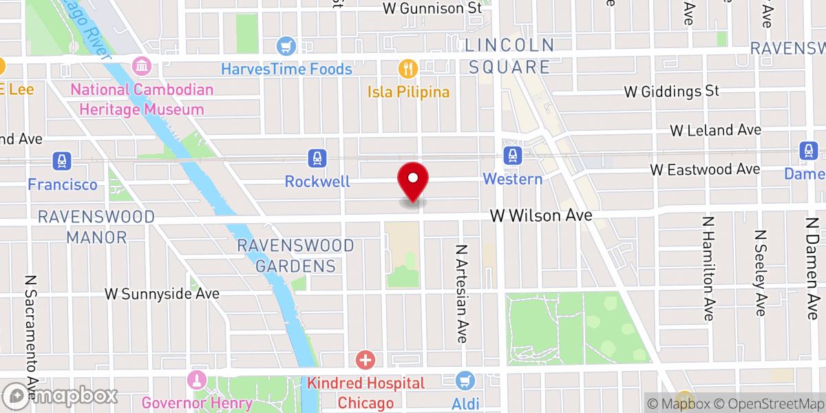Map showing location of Luther Memorial Church of Chicago