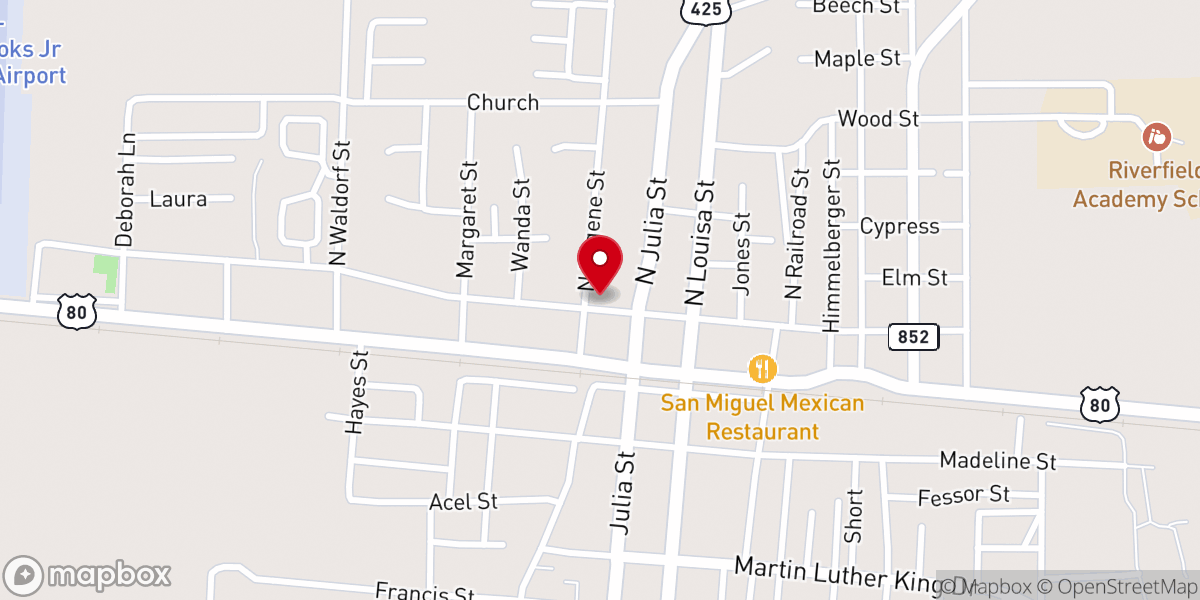 Map showing location of Pilgrim Rest Missionary Baptist