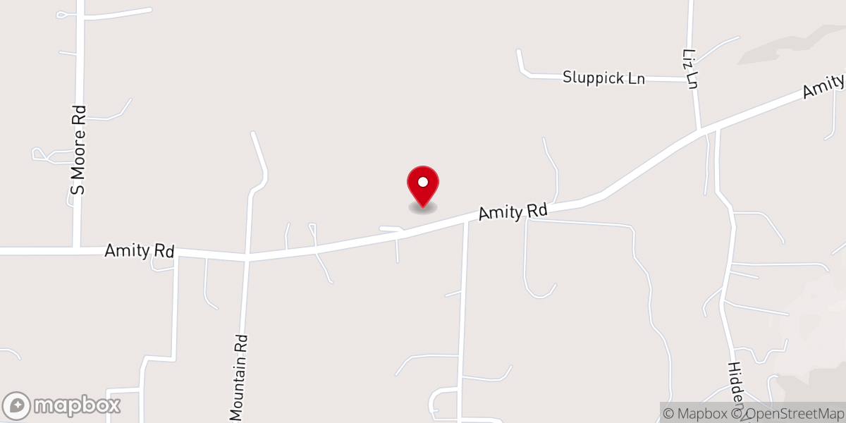 Map showing location of Rush Fork Church