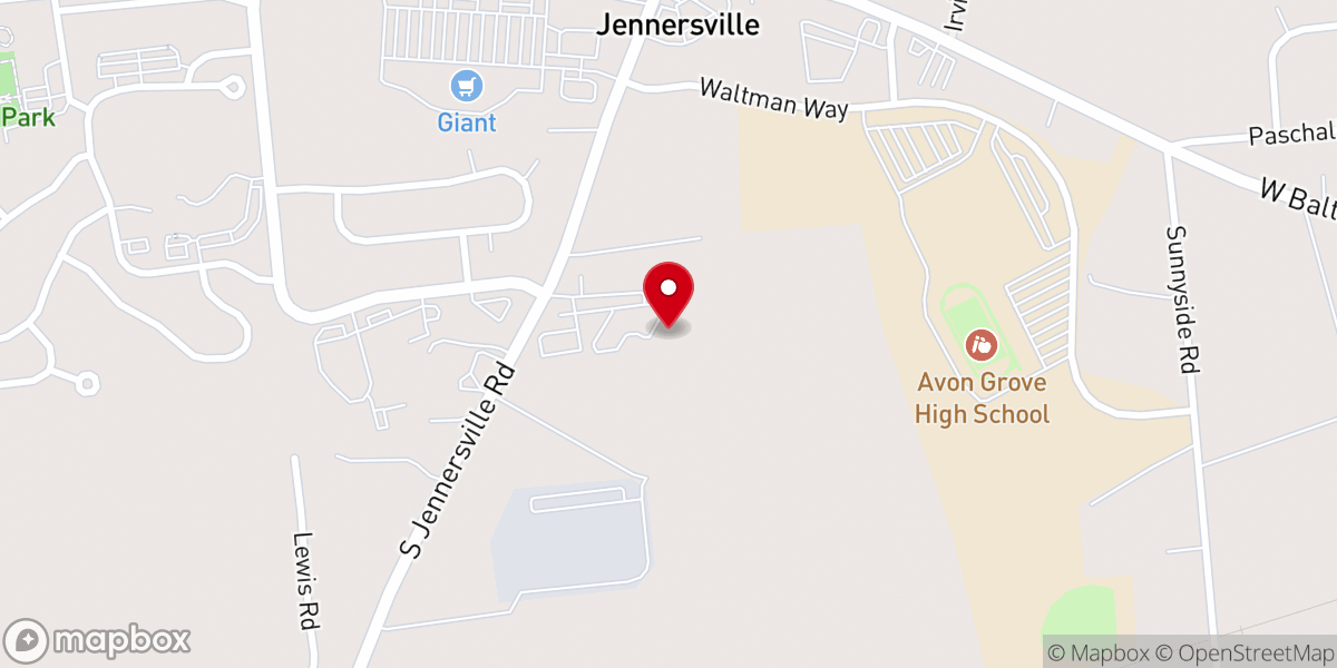Map showing location of Willowdale Chapel - Jennersville Campus