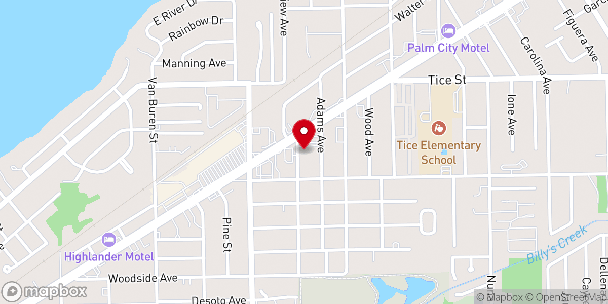 Map showing location of Gethsemane Primitive Baptist Church