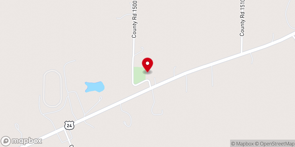 Map showing location of Antioch Church