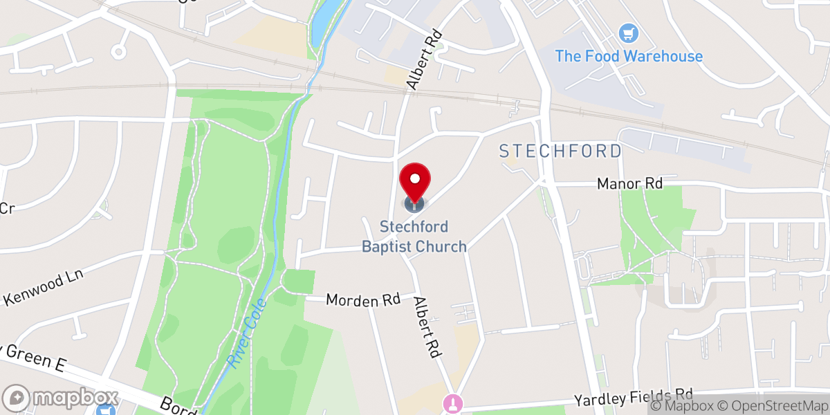 Map showing location of Stechford Baptist Church