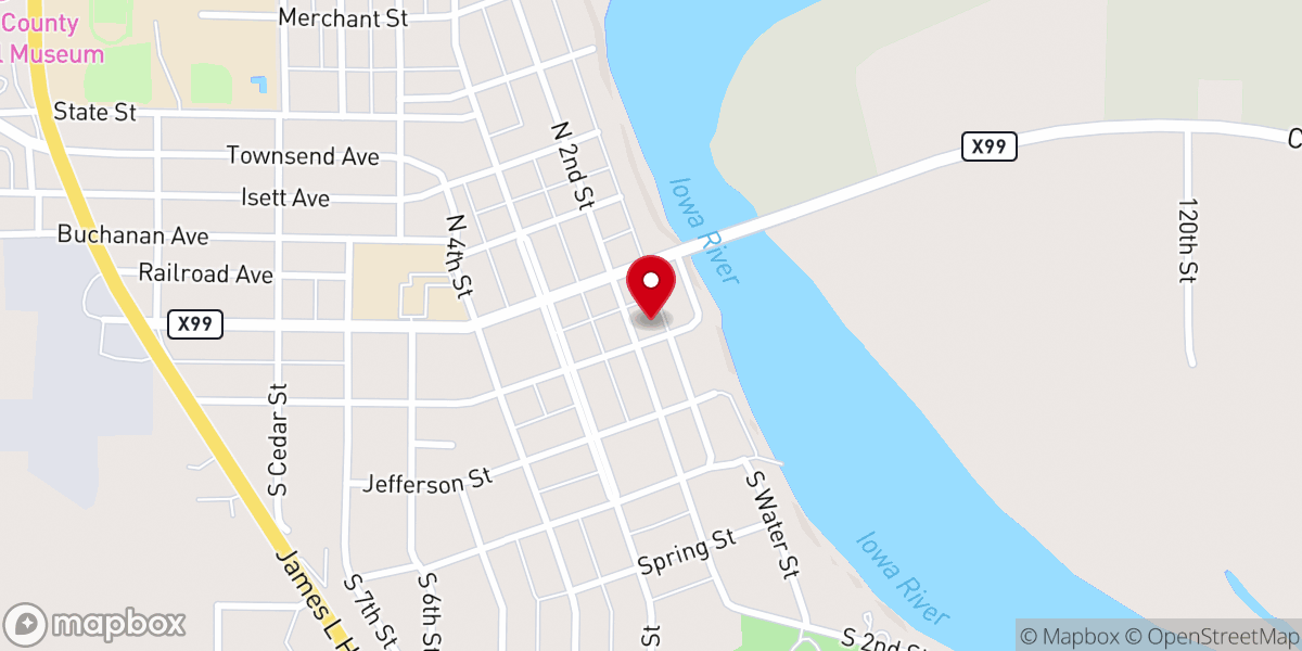 Map showing location of St. Paul Lutheran
