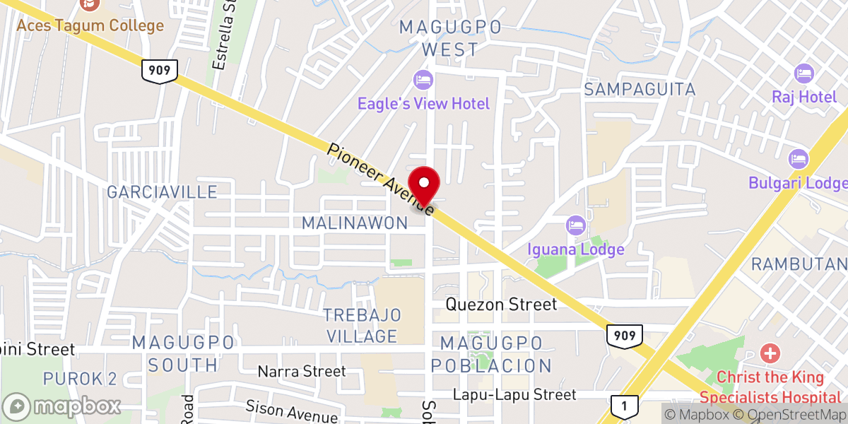 Map showing location of Christian Life Center - Tagum City