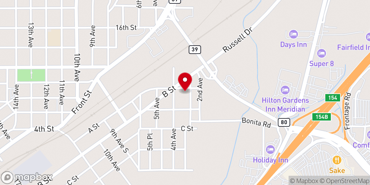 Map showing location of Iglesia Monte de los Olivos