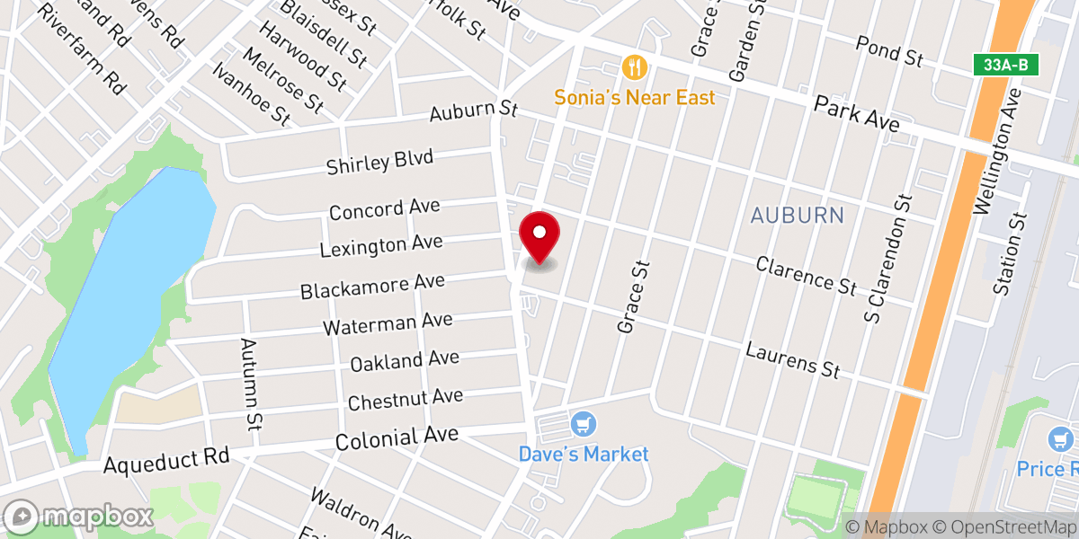 Map showing location of Bethany Lutheran Church