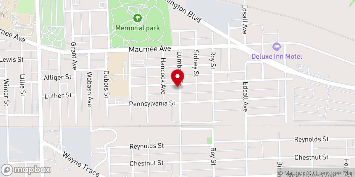 Map showing location of Three Rivers Baptist Church