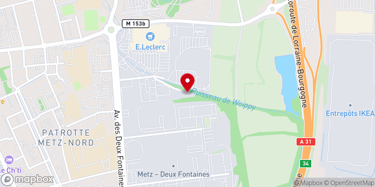 Map showing location of Impact Centre Chretien Metz