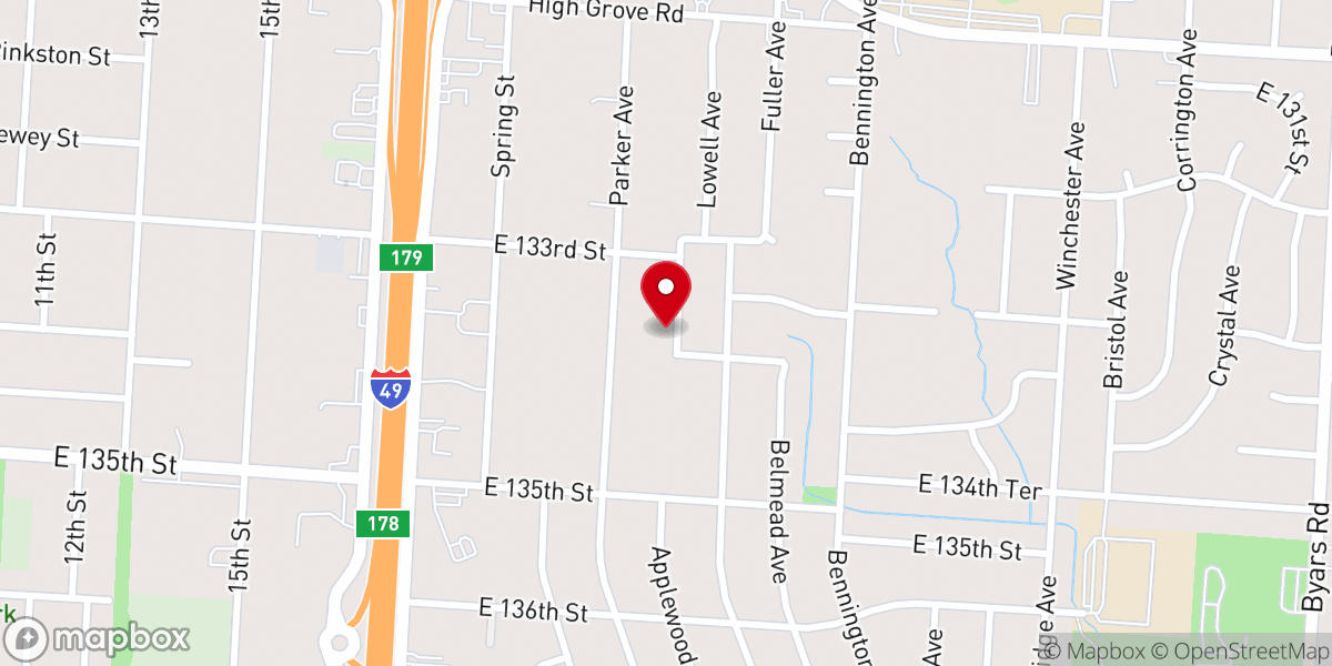 Map showing location of New Antioch Baptist Church